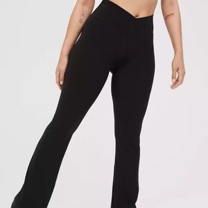 Aerie Crossover Waist Flare leggings